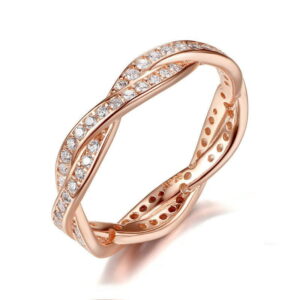 925 Silver Ring Rose Gold Plated