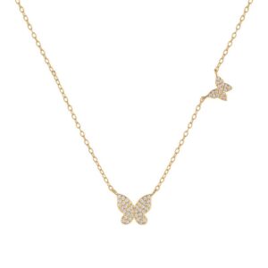 Double Butterfly Pendent Necklace