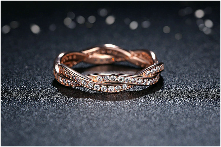 925 Silver Ring Rose Gold Plated - Image 2