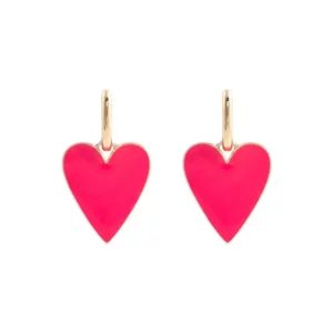Enamel Big Heart Shape Earring