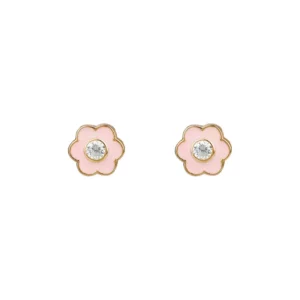 Flower Shape Enamel Stud Earring