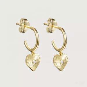 Heart Drop Hoop Earring