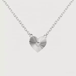 Dainty Heart Pendant Silver Necklace