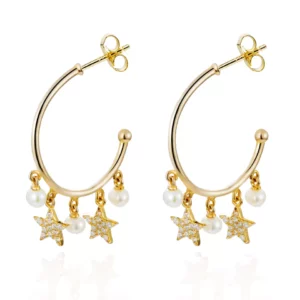 Large Circle Pearl Earring