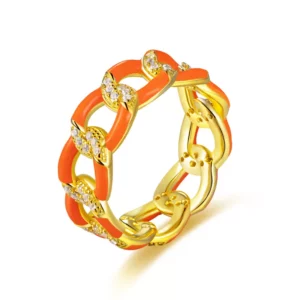 Enamel Cuban Chain Ring