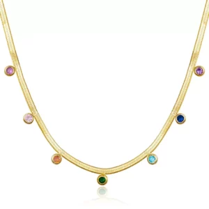 Diamond Snake Herringbone Necklace