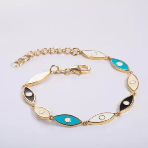Enamel Evil Eye Bracelet
