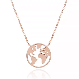 World Map Necklace